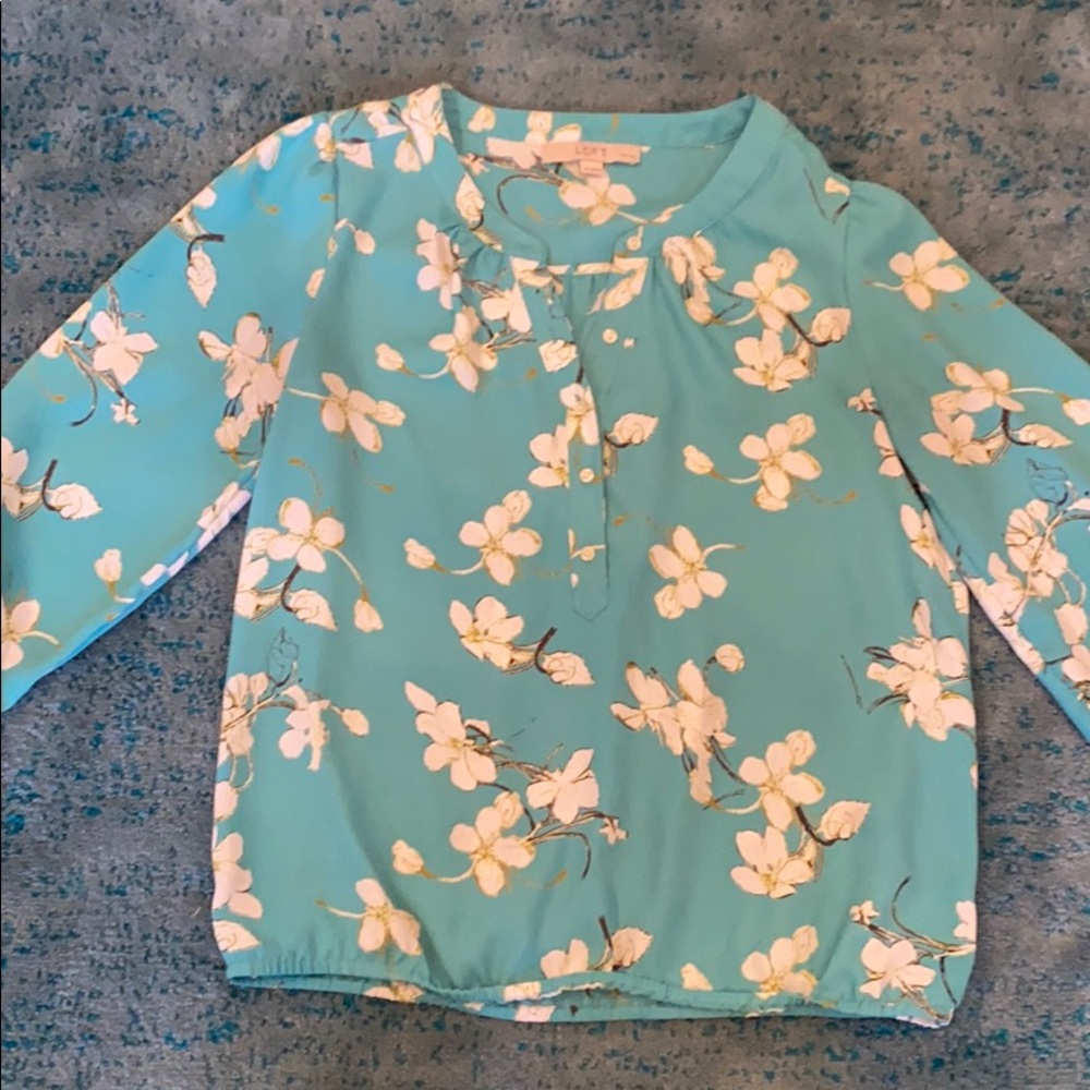 Blue 3/4 Sleeve Blouse